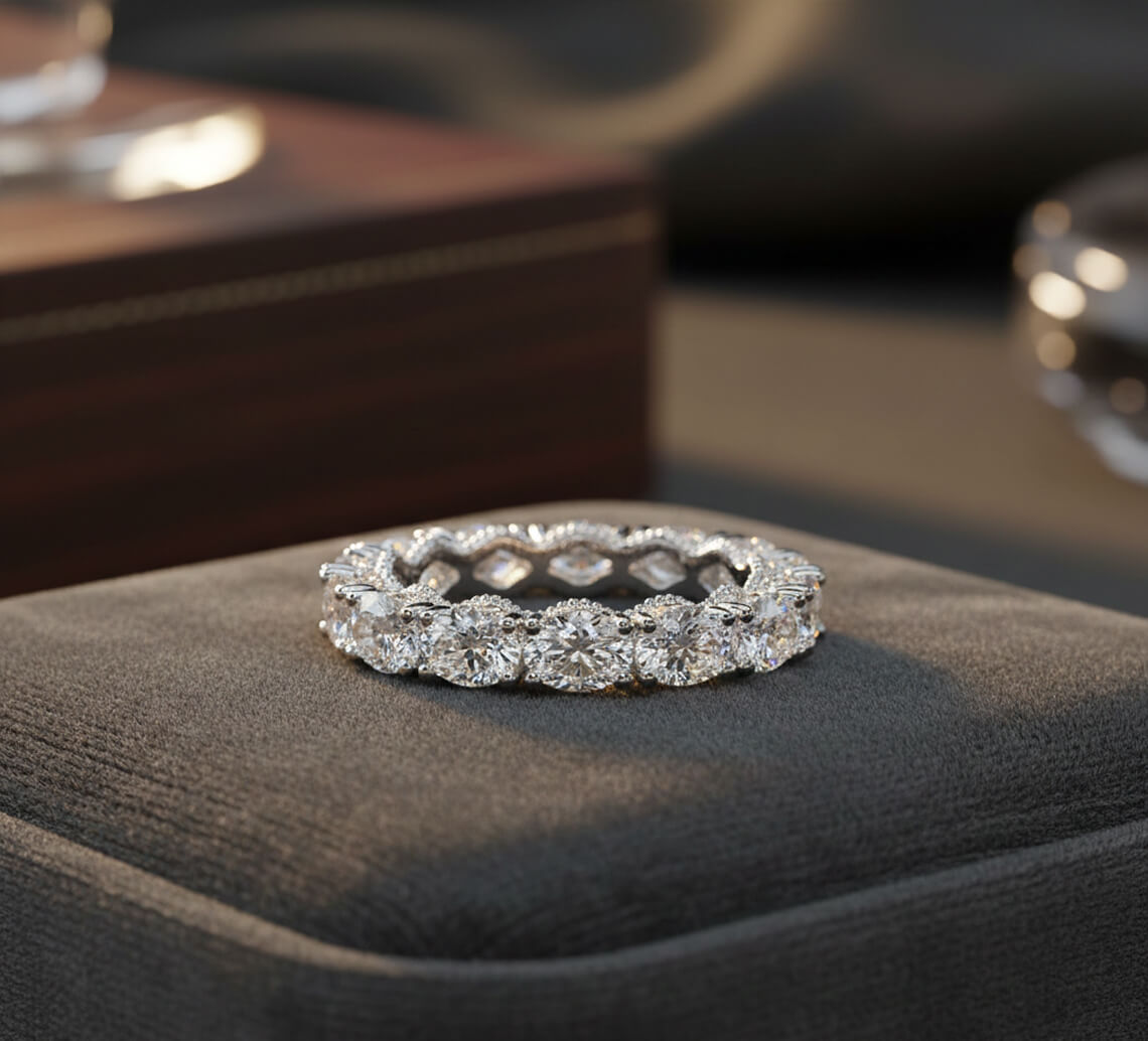 Kendall Oval Milgrain Eternity Ring