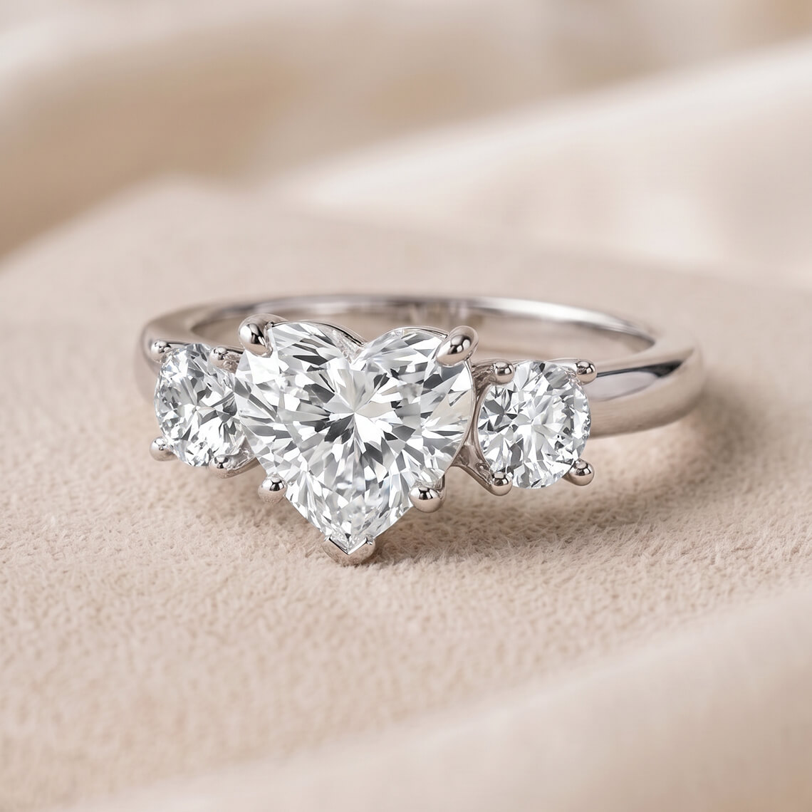 Three stone engagement ring