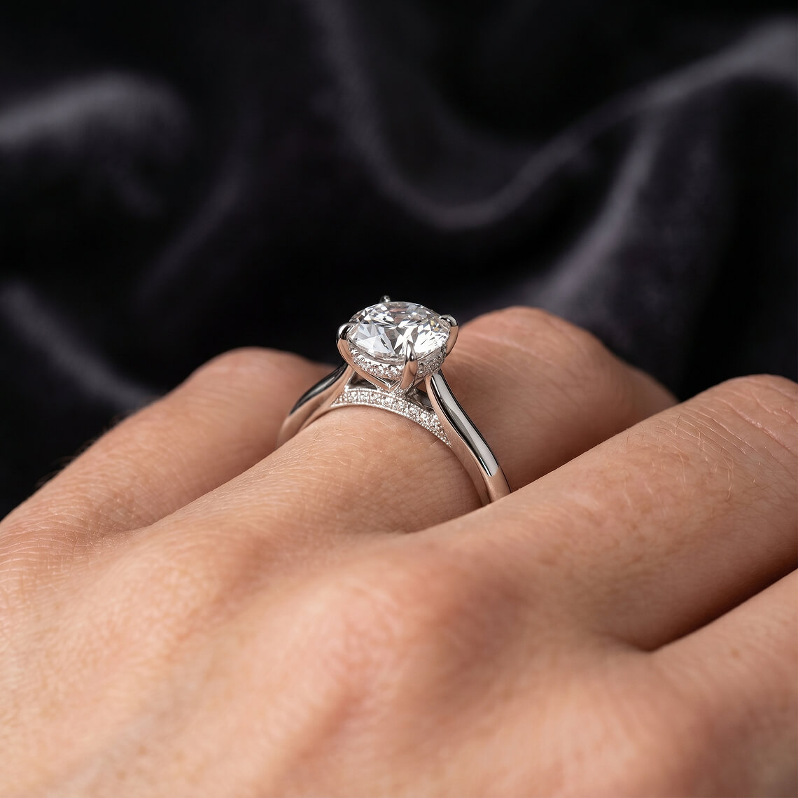 Hidden Halo Engagement Ring