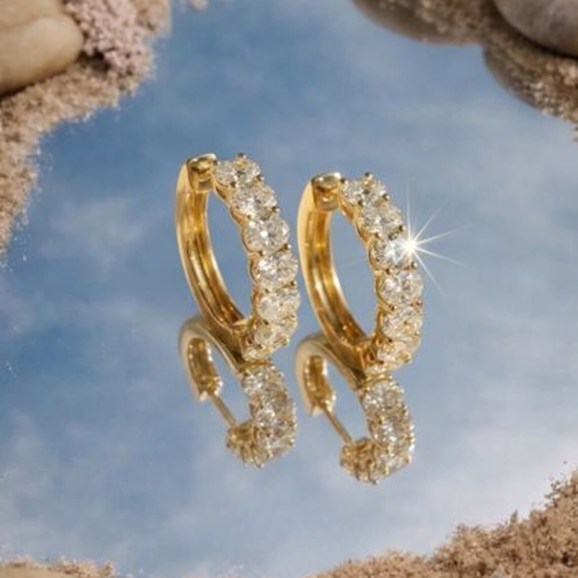 Jovana Oval Lab Diamond Hoop Earrings