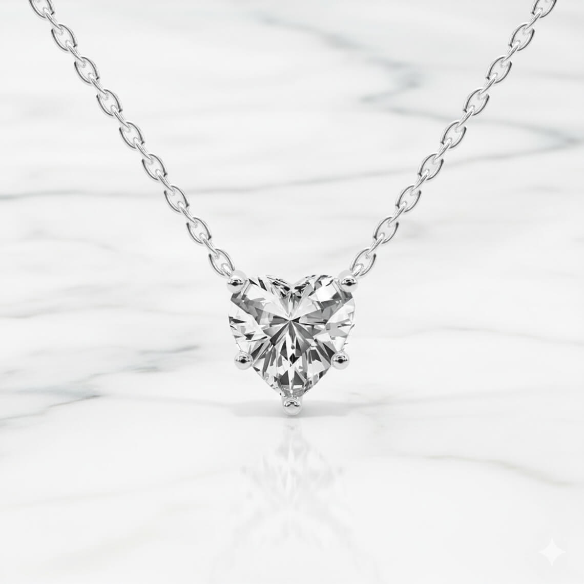 Heart shape solitaire necklace