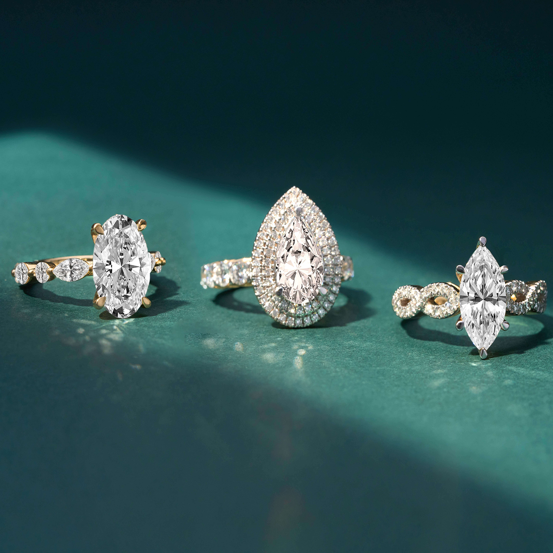 Elongated Engagement Rings
