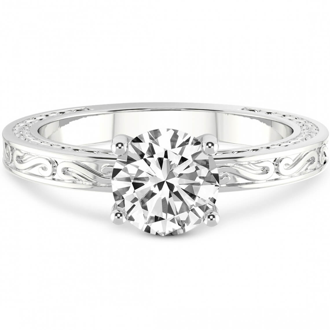 Ivory Vintage Solitaire Lab Diamond Ring