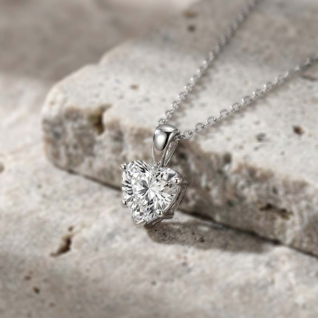 Amalia Heart Solitaire Necklace