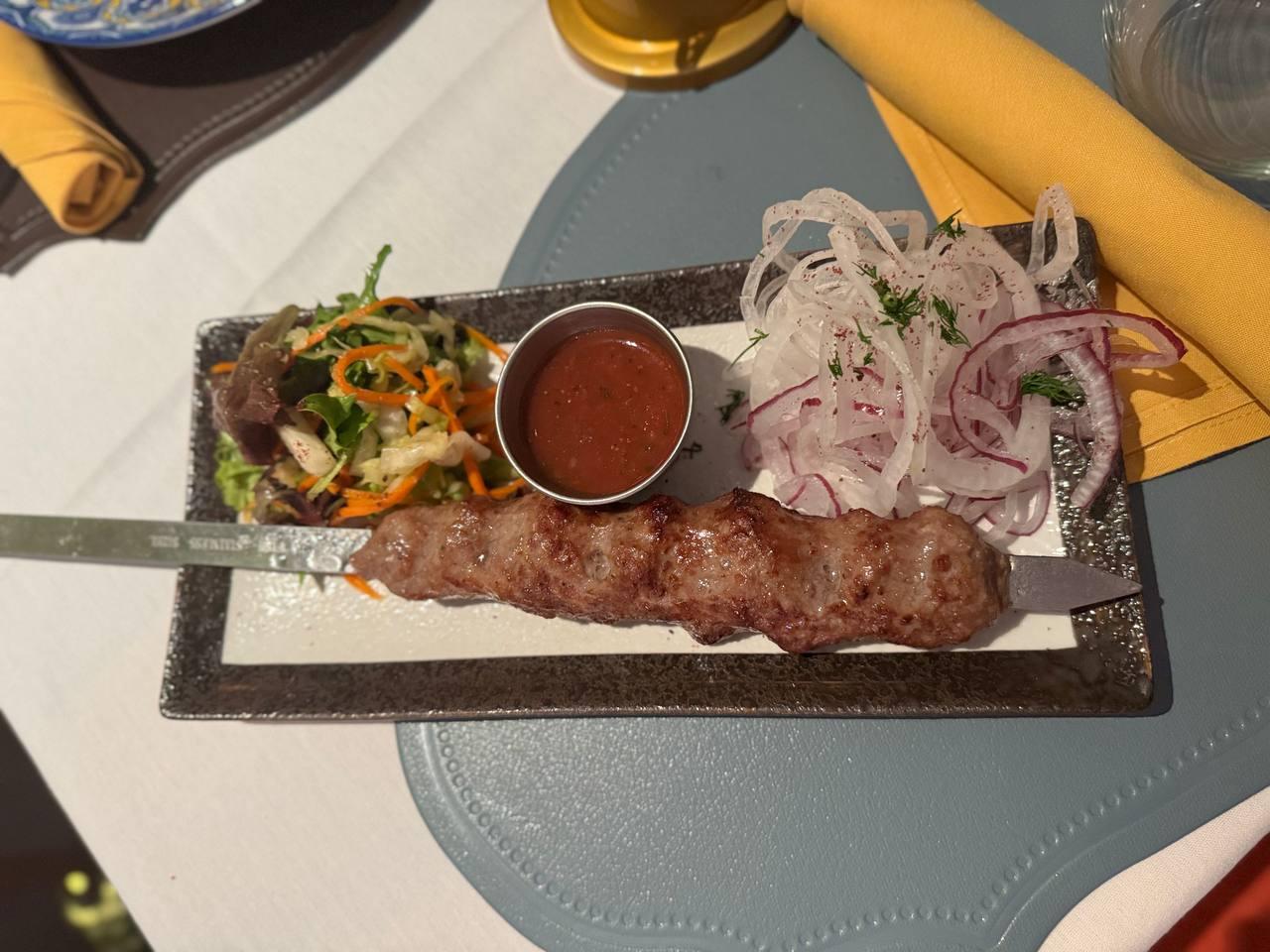 Ground beef kebab 2skew.