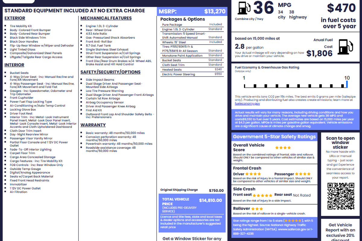 Lookup Smart Window Stickers By VIN