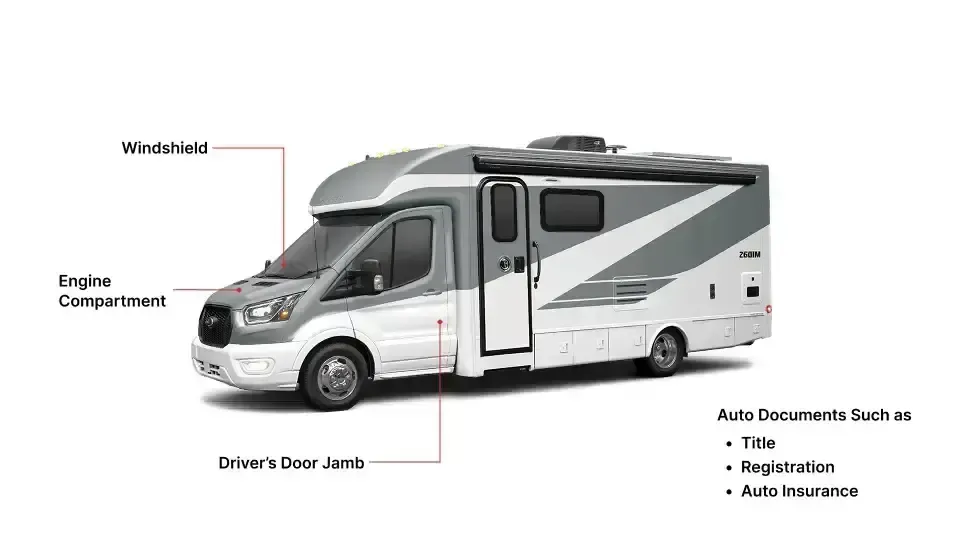 Where to Find Your RV's VIN