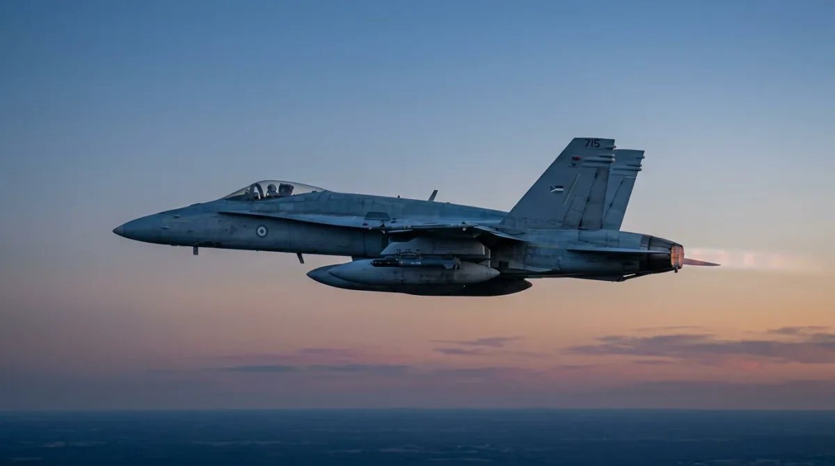 An F-15C Eagle in flight carrying an underwing infrared search-and-track pod.