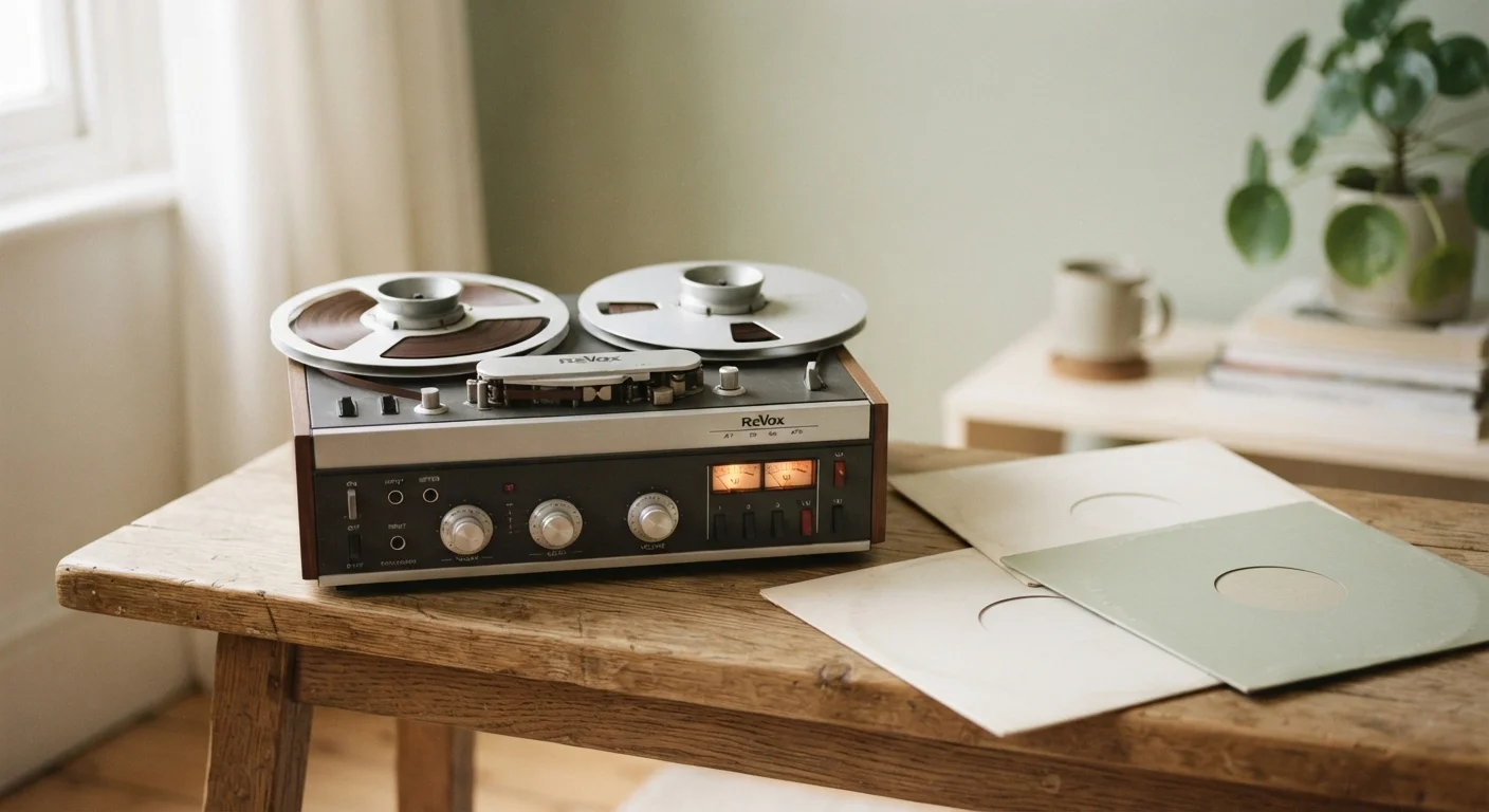 Open reel tape machine with scattered blank sleeves