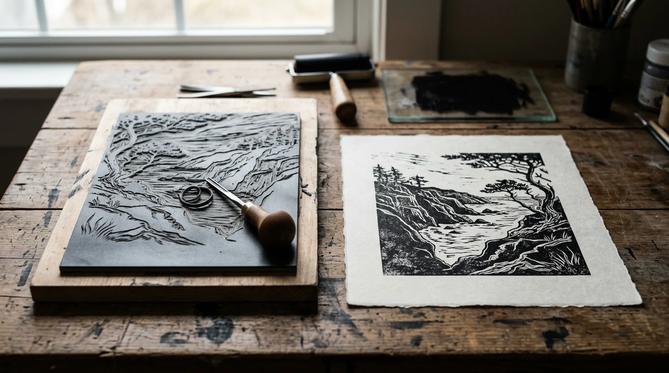 Laura Boswell Carves Her Print Blocks Away to Capture Scotland's Wild Coastline