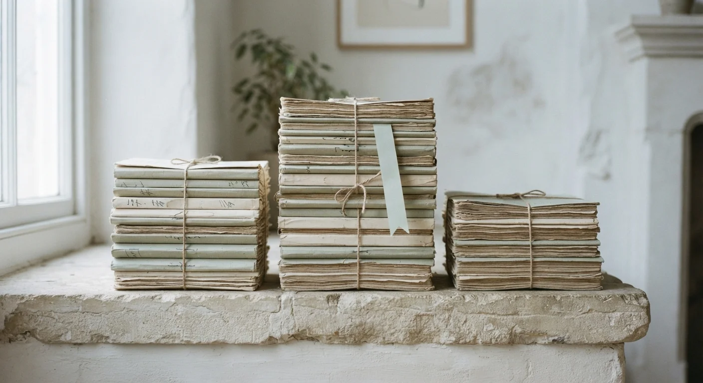 Stacked bound regulatory filings on a stone ledge