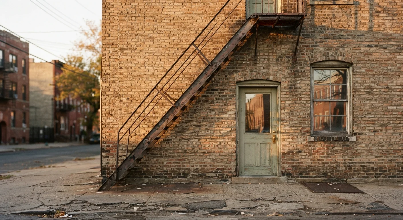 Blank brick wall in amber Brooklyn light