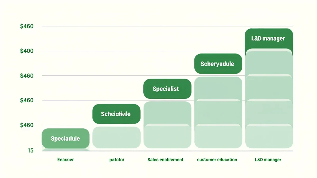 Bar chart comparing teacher and corporate training salaries