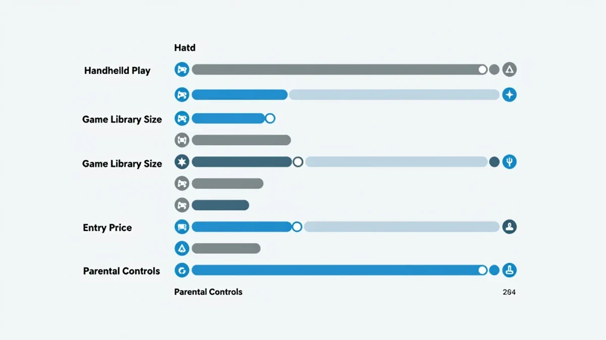 Comparison chart of three console options for families