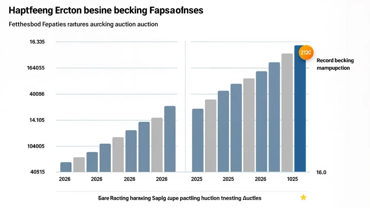 Editorial bar chart tracking rising auction totals for rare books in 2026