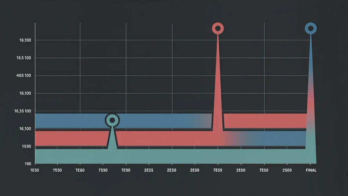Editorial infographic chart showing VALORANT esports audience peaks across a season