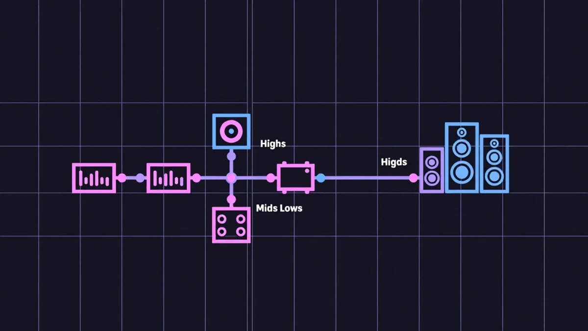 Infographic of a club sound system signal chain