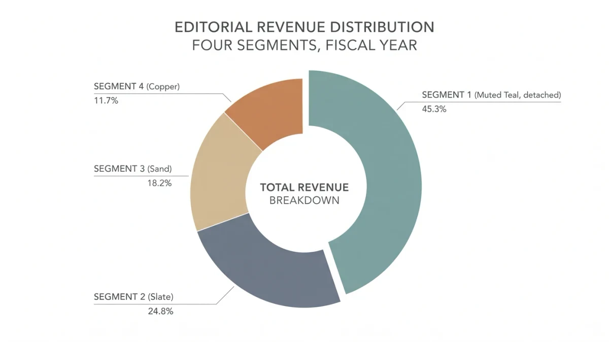 Donut chart of newsroom revenue streams split four ways
