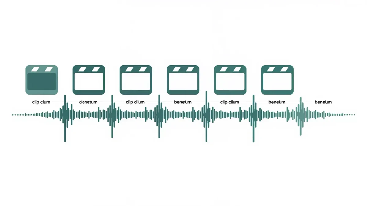 Timeline infographic showing clip slots aligned to music beats