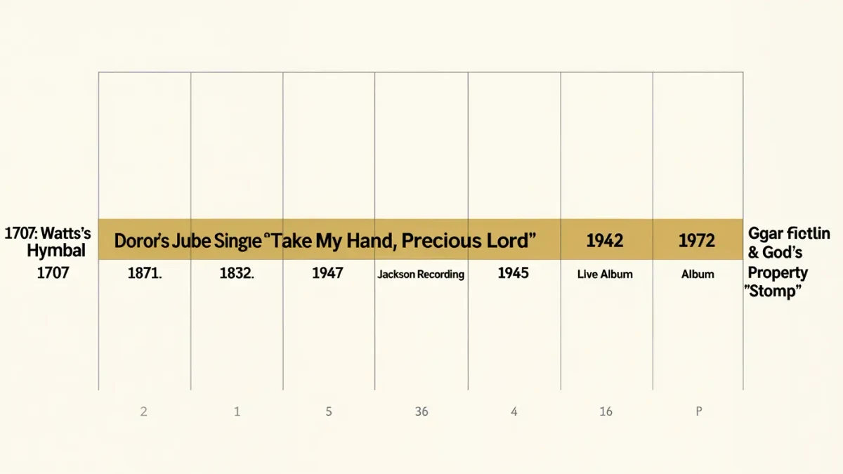 Timeline chart of gospel music history from 1707 to 1997