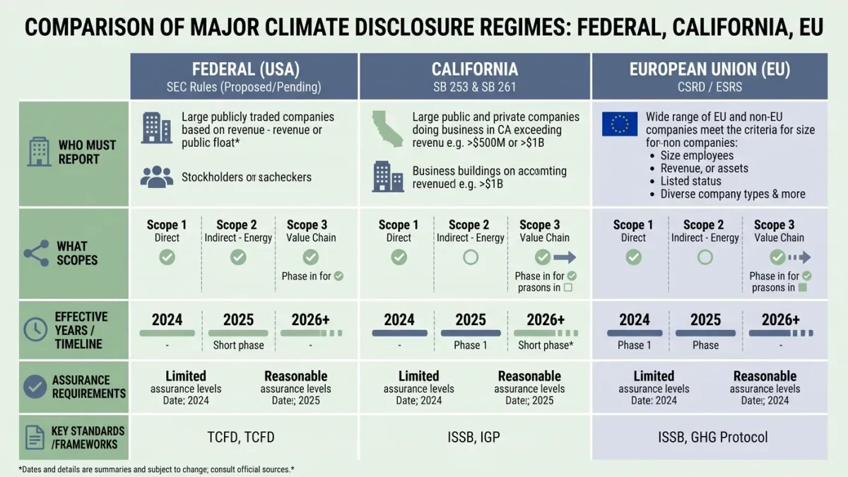 Infographic map of climate disclosure mandates by jurisdiction