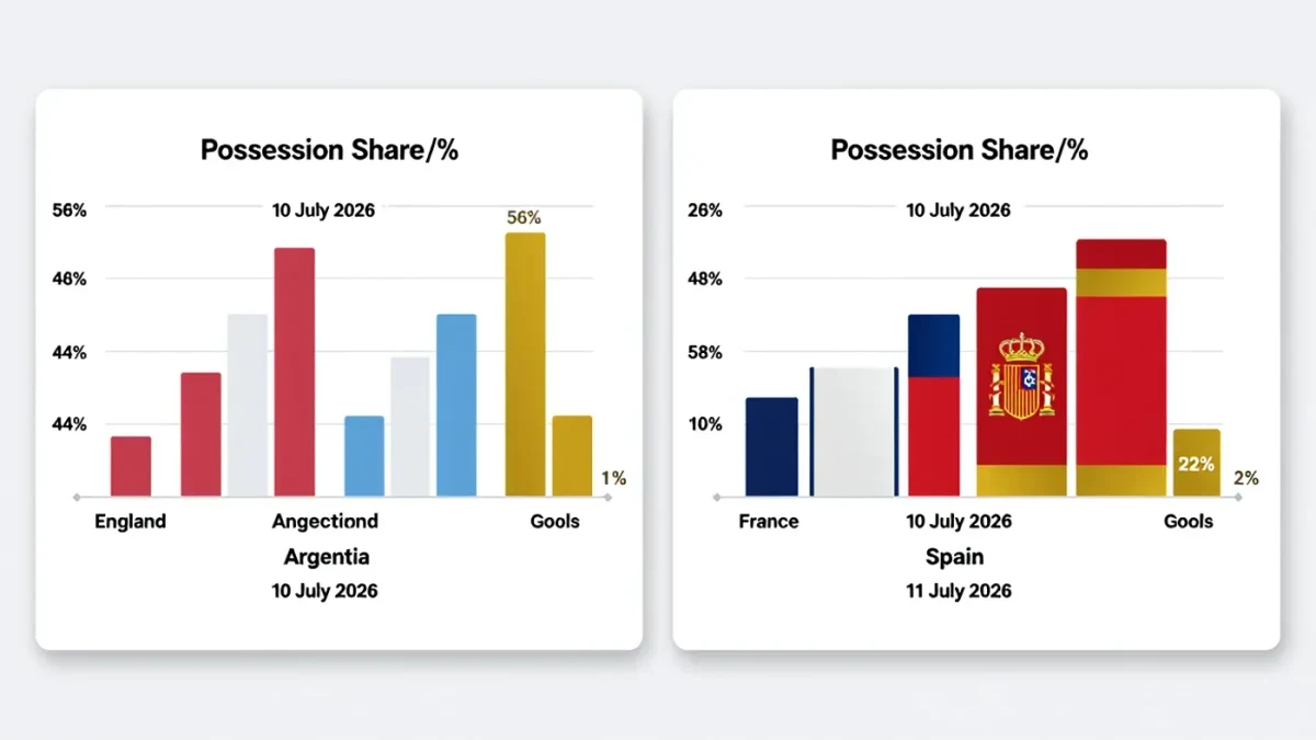 Chart comparing possession versus goals in the 2026 semifinals
