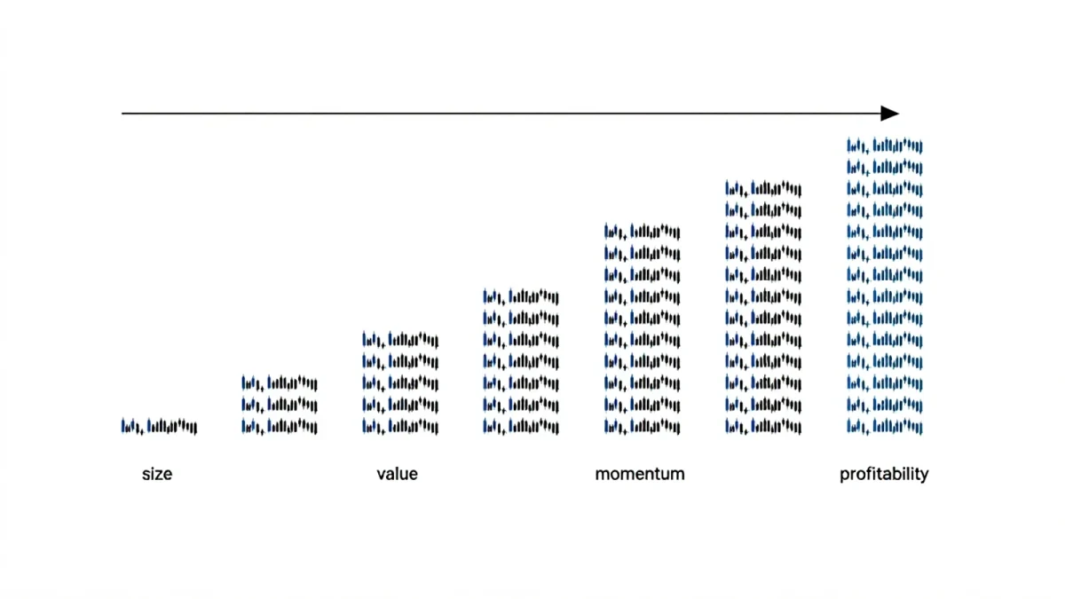 Infographic sorting stocks into factor portfolios by characteristic