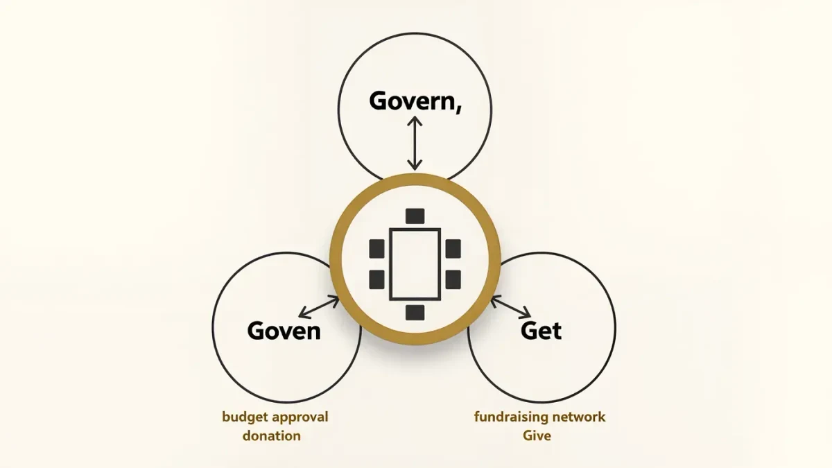 Infographic of museum trustee give and get duties