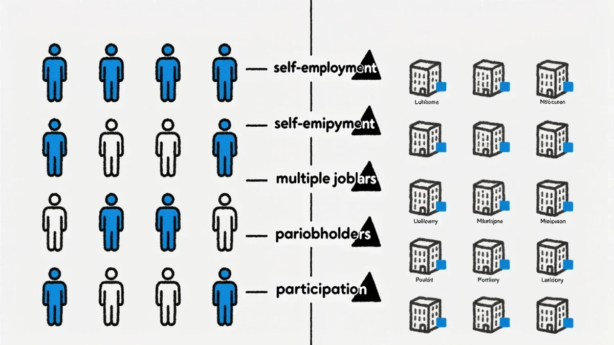 Infographic contrasting household and establishment survey frames