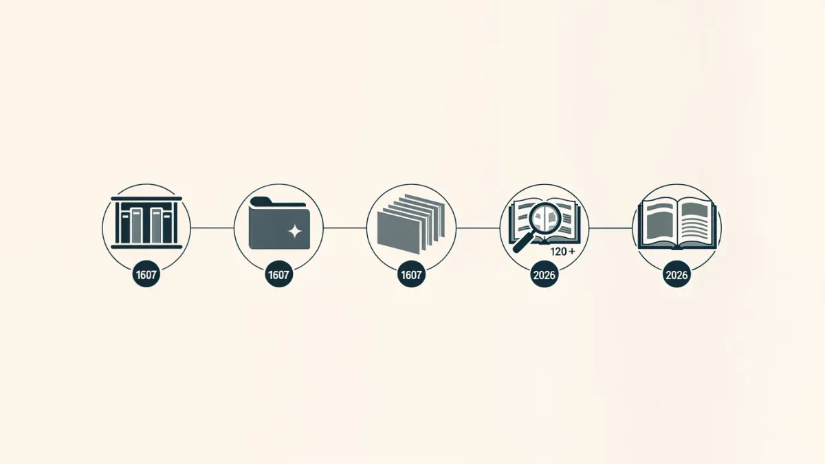 Infographic showing the verification path from library shelf to published discovery