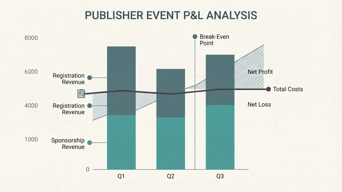 Infographic of event revenue mix and break-even line
