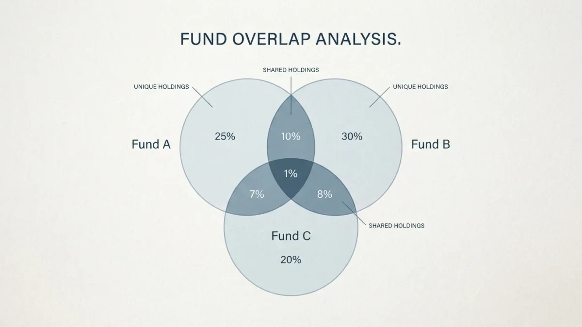 Infographic of three fund circles overlapping on one company