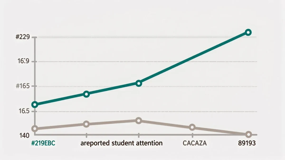 Chart comparing announcement block length against reported student attention