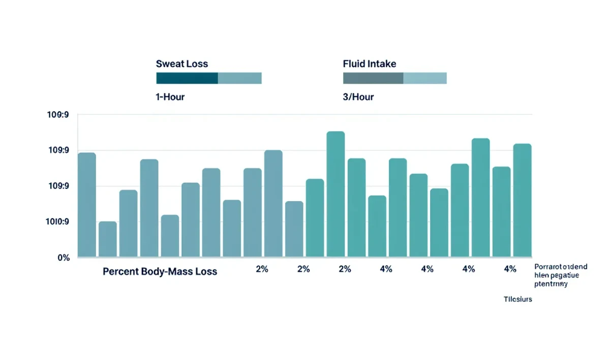 Diagram comparing fluid losses against intake during long exercise