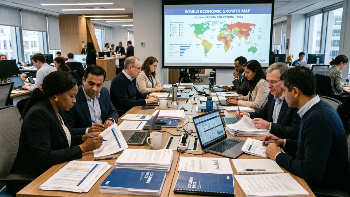 Economists reconciling country spreadsheets into a global forecast