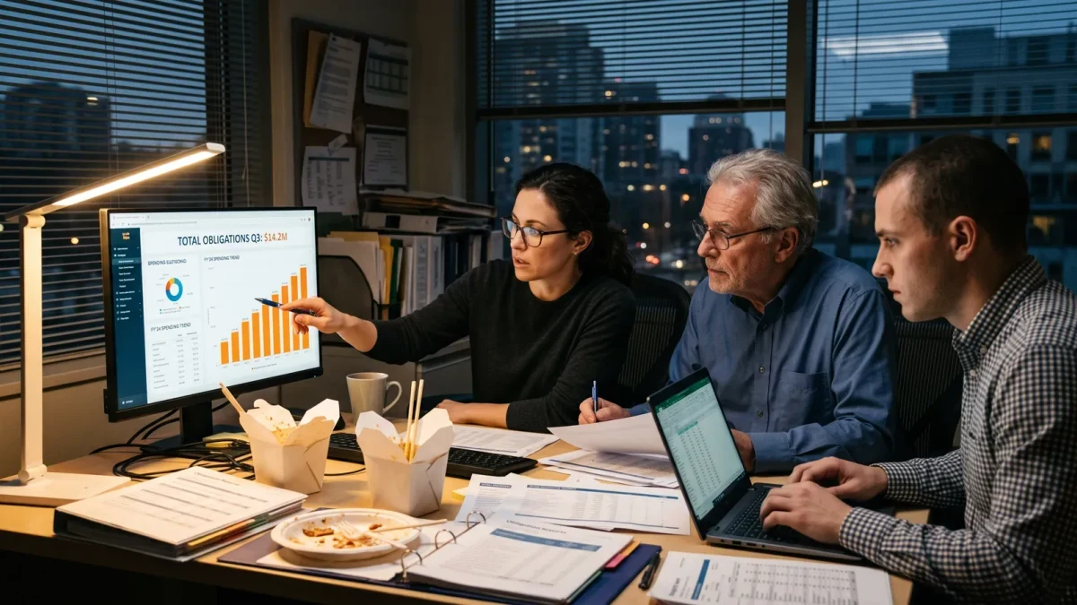 Contracting team working late against a September deadline