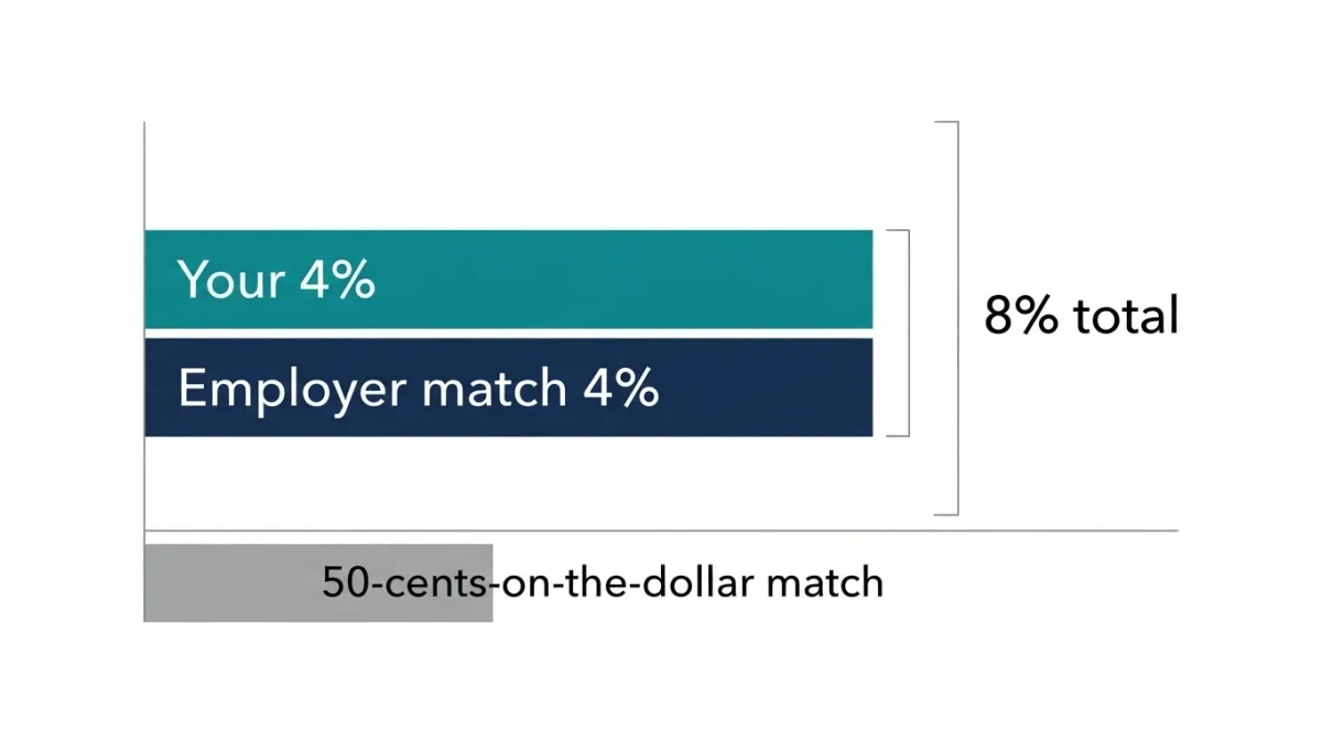 Infographic of two equal contribution bars joining into one doubled total