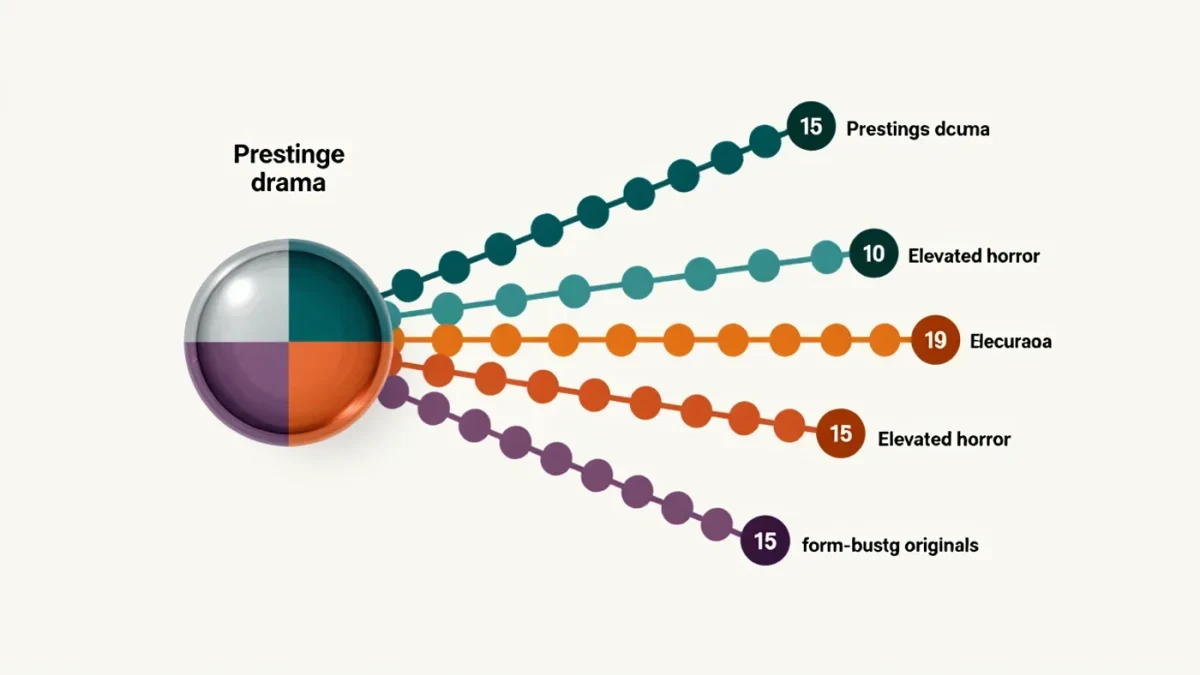 Infographic map of A24's film strands
