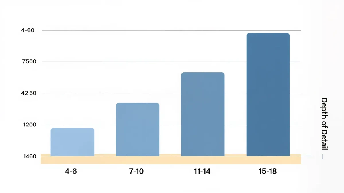 Chart of age bands with guidance depth for discussing news