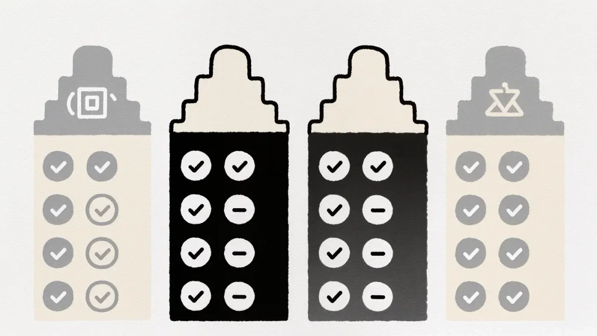 Clean infographic of tiered guest list columns with checkmarks