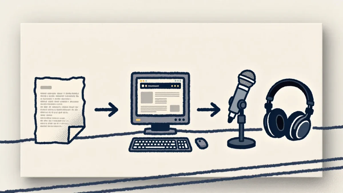 Editorial infographic of fanzine to podcast evolution