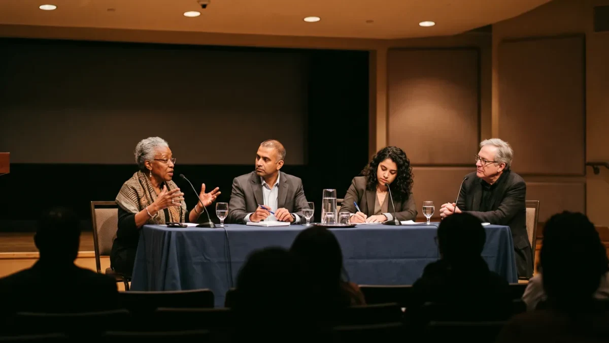 Panel discussion on industrial policy at a policy conference