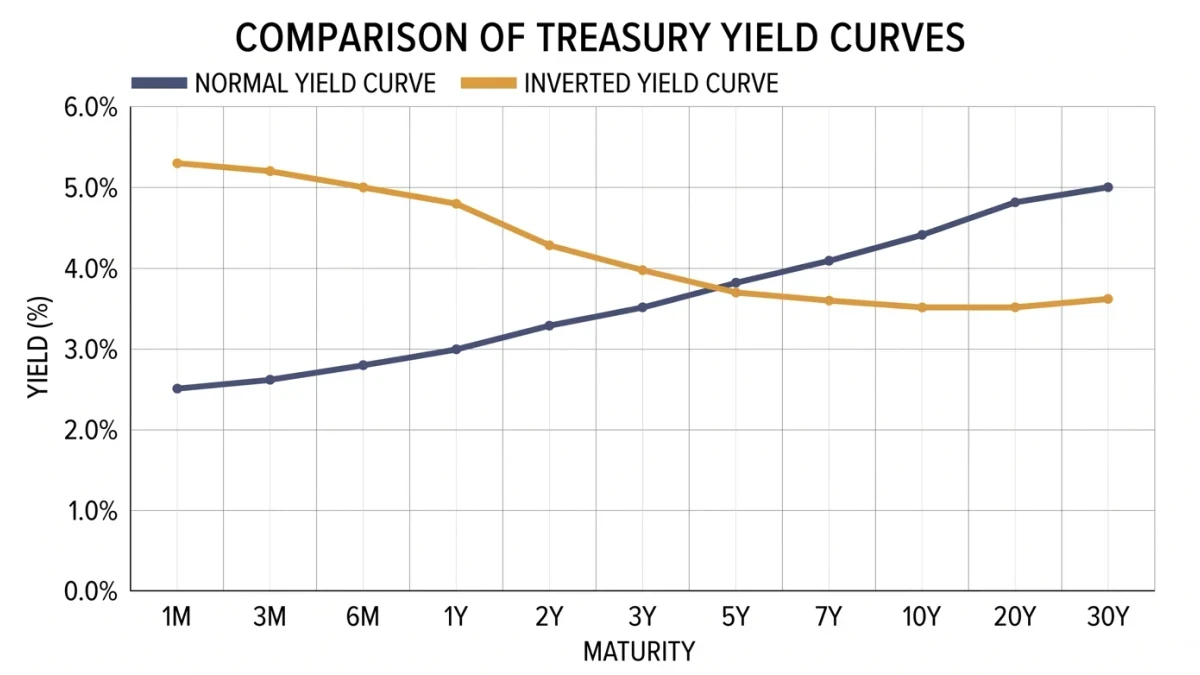 Chart of normal versus inverted yield curves