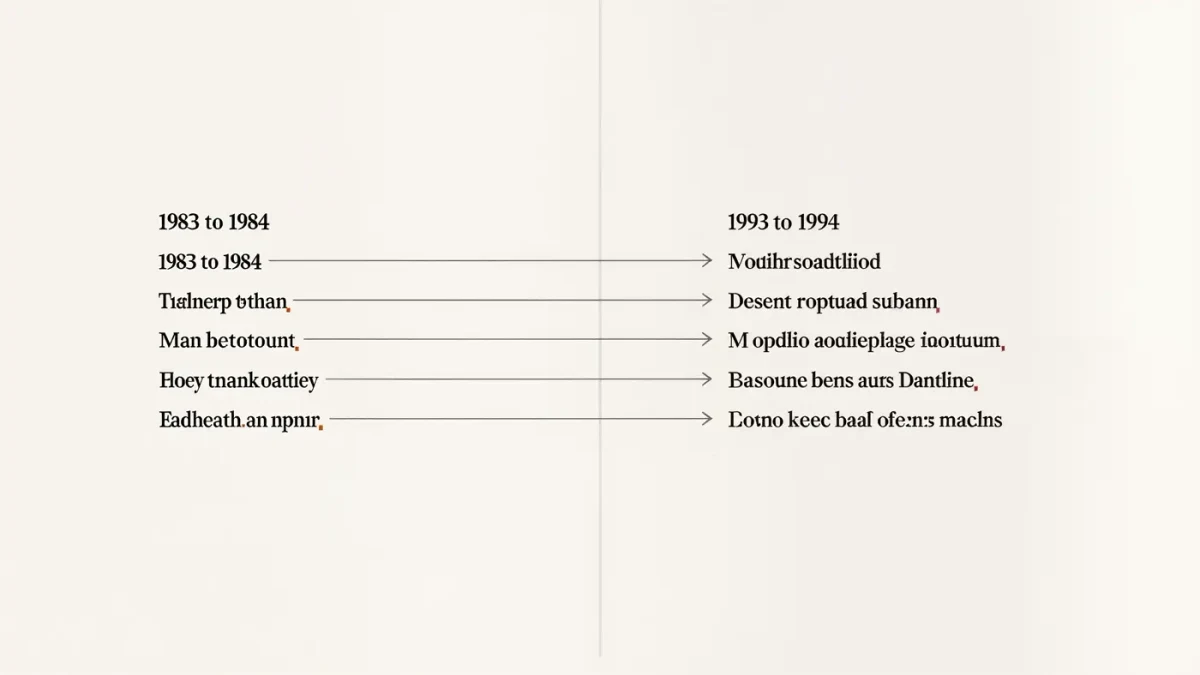 Chart comparing the two Cindy Sherman fashion commission cycles of the 1980s and 1990s