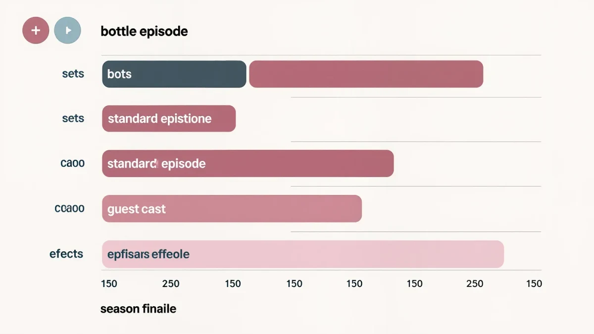Chart comparing cost factors across a season's episode types
