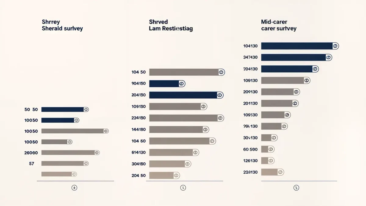 Infographic comparing survey, retrospective and mid-career survey exhibition formats
