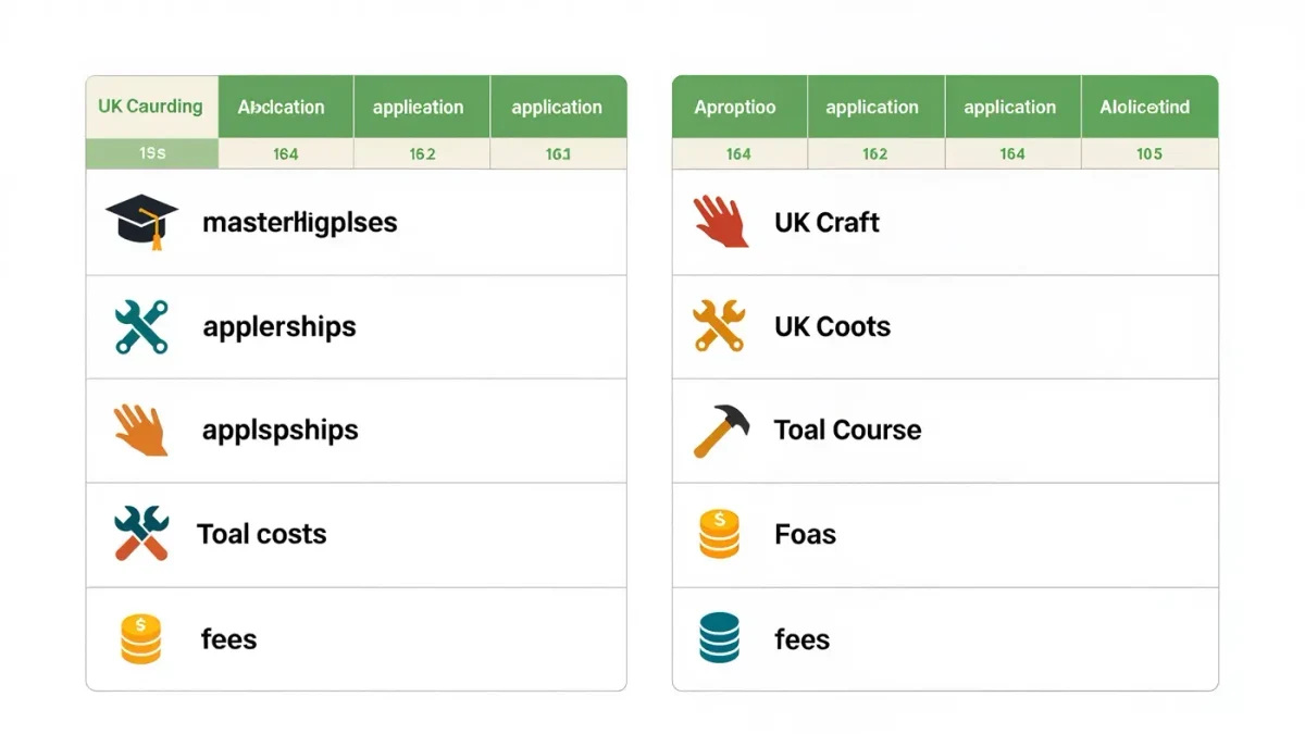 Infographic comparing UK craft funding routes and training types