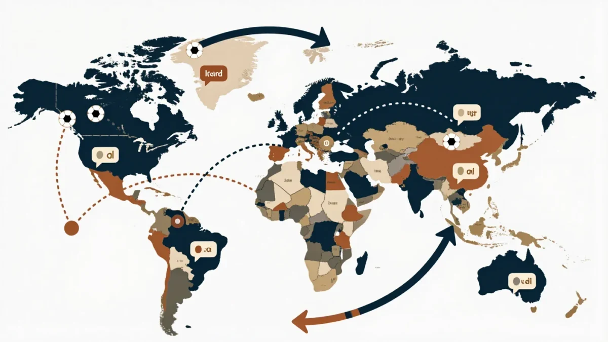 Infographic map of football loanwords across languages