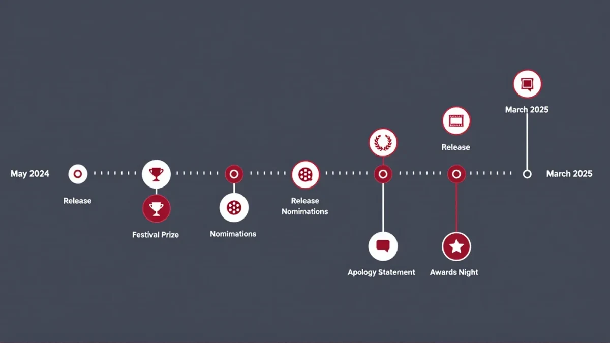 Infographic chart mapping praise awards and criticism around one 2024 film