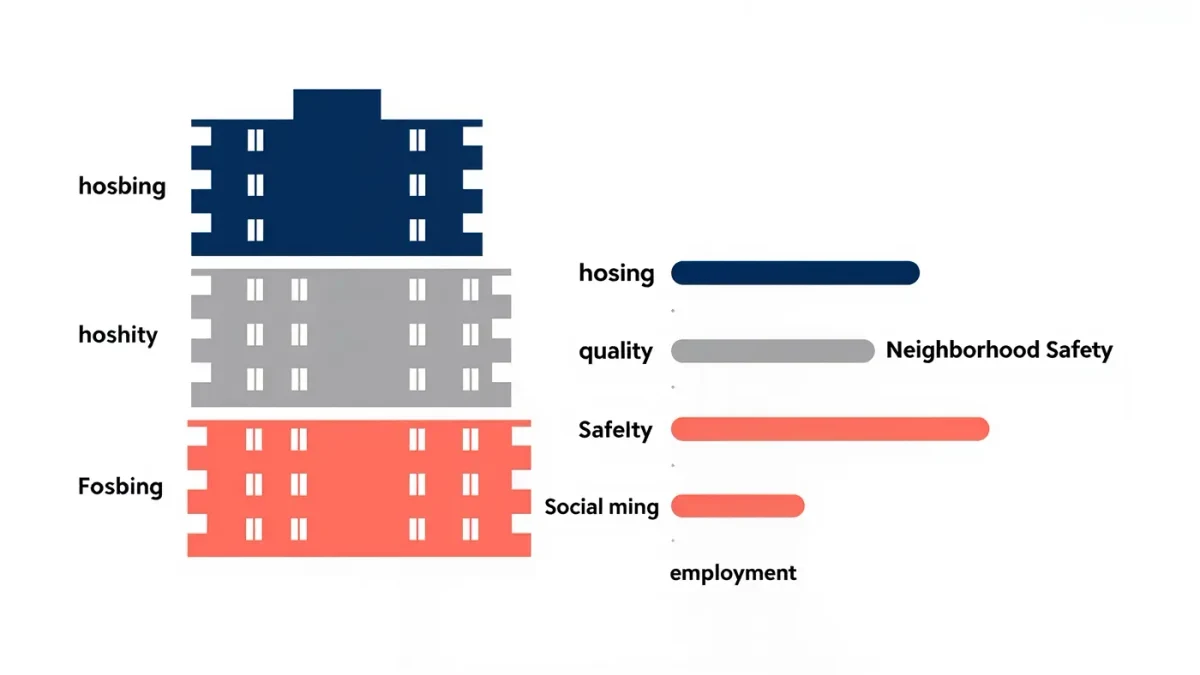 Infographic comparing mixed-income housing research outcomes